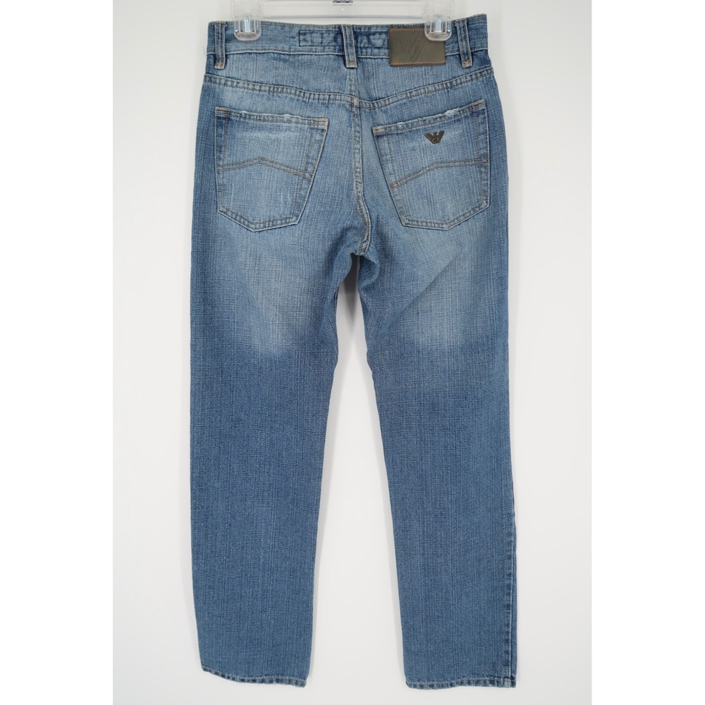 Armani Jeans Mens 31 Straight Light Wash Denim Mid‎ Rise Stretch 31x33 - Picture 2 of 8